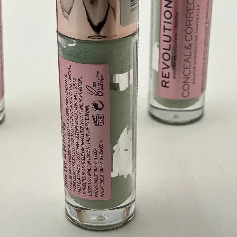Makeup Revolution Conceal and Correct Green Pack Of 3 Pcs Makeup Set